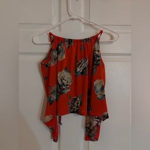 Red floral top